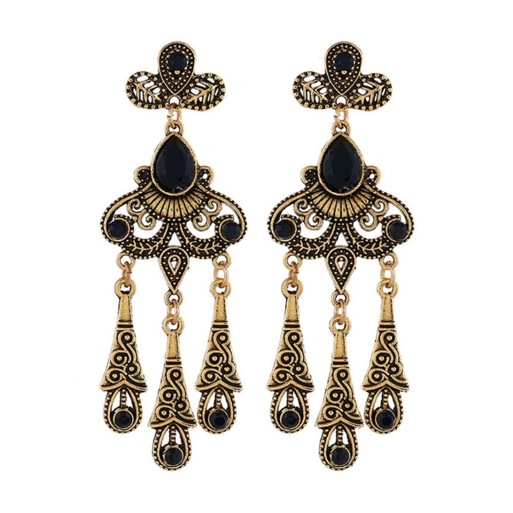 *TORI* Gold Geometric Chandelier Fashion Earrings